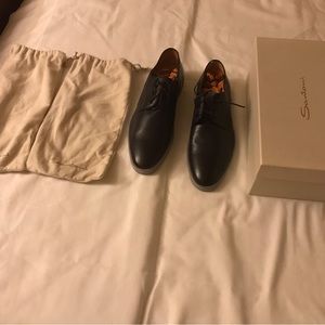 Santoni Mens Dark Blue Shoes